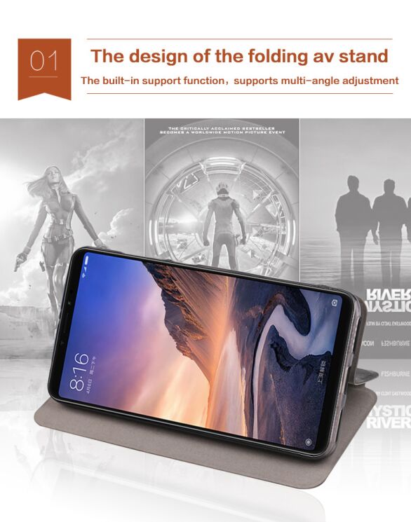 Чохол-книжка MOFI Rui Series для Xiaomi Mi Max 3 - Blue: фото 7 з 9