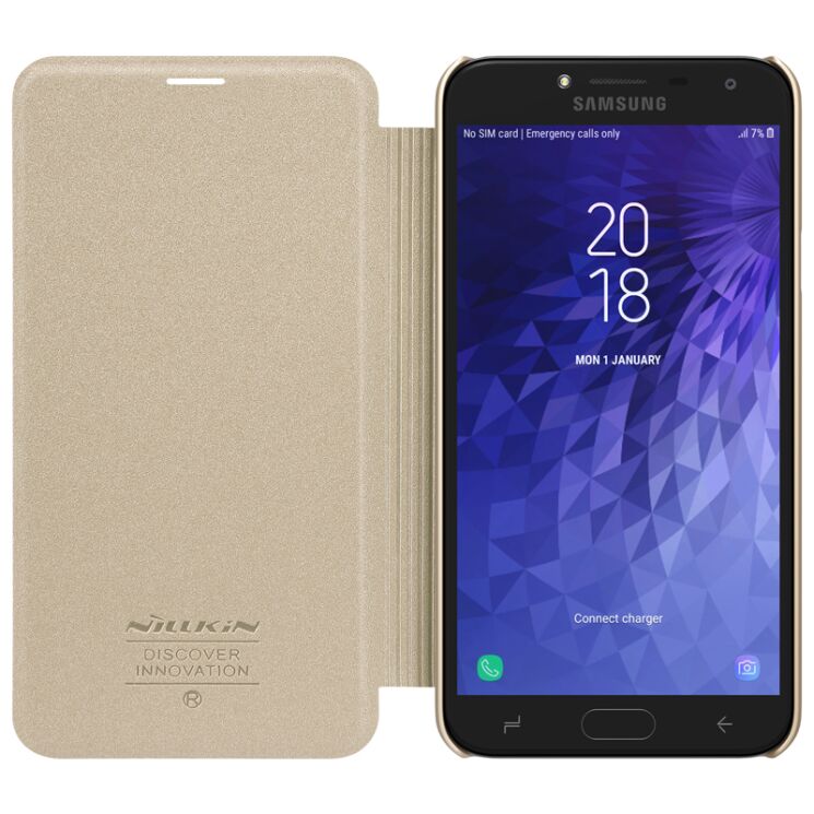 Чехол-книжка NILLKIN Sparkle Series для Samsung Galaxy J4 2018 (J400) - Gold: фото 6 из 16