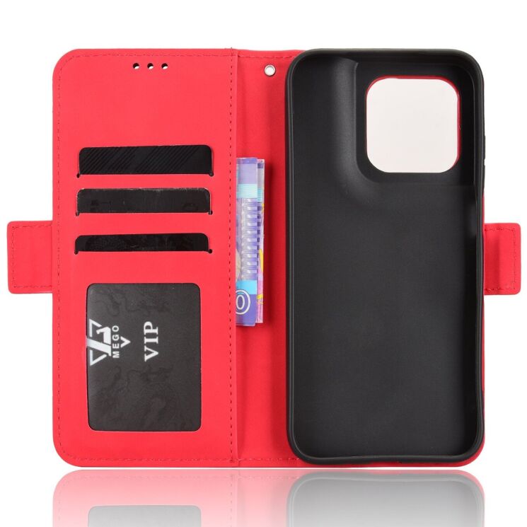 Чохол-книжка з кишеньками Deexe Wallet Stand для Motorola Moto G77 - Red: фото 4 з 15
