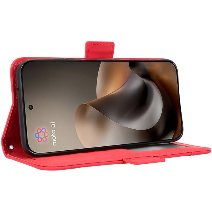 Чохол-книжка з кишеньками Deexe Wallet Stand для Motorola Moto G77 - Red: фото 6 з 15