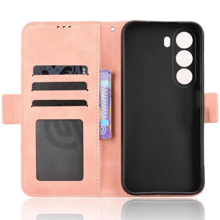 Чохол-книжка з кишеньками Deexe Wallet Stand для Realme C100i - Pink: фото 4 з 15