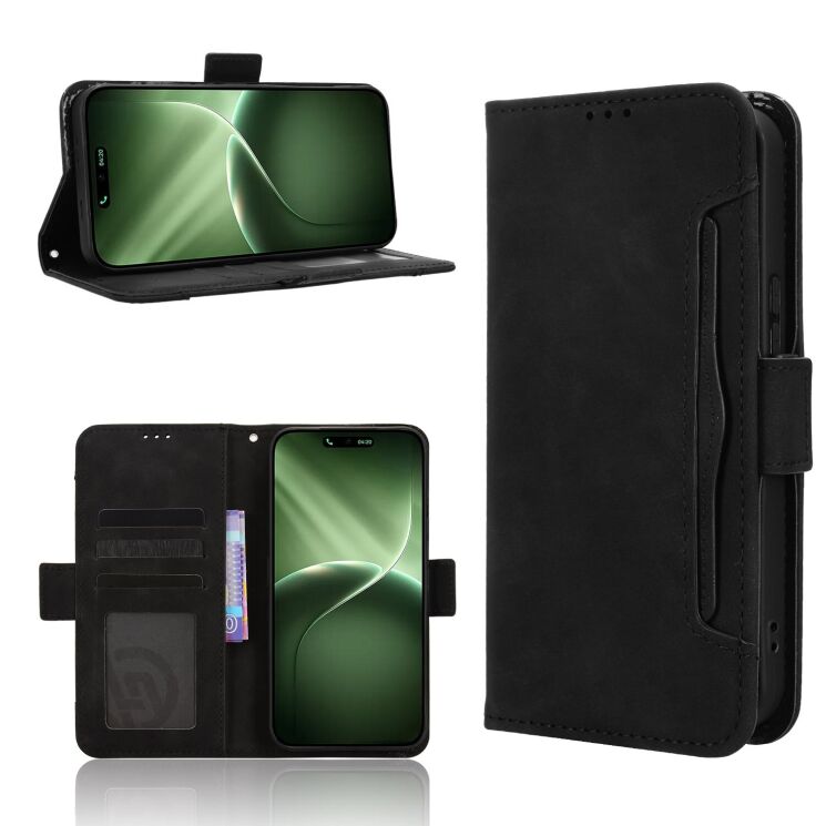 Чохол-книжка з кишеньками Deexe Wallet Stand для TECNO Camon 50 - Black: фото 8 з 15
