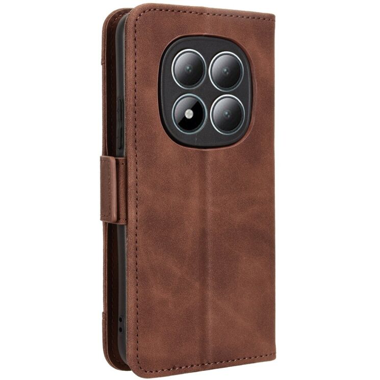 Чехол-книжка с карманами Deexe Wallet Stand для Xiaomi Redmi Note 15 Pro Plus / Poco M8 Pro 5G - Brown: фото 7 из 17