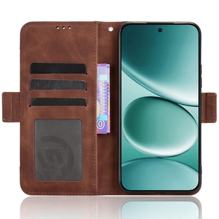 Чехол-книжка с карманами Deexe Wallet Stand для Xiaomi Redmi Note 15 Pro Plus / Poco M8 Pro 5G - Brown: фото 5 из 17