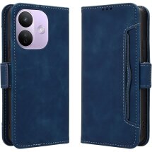 Чехол-книжка с карманами Deexe Wallet Stand для Xiaomi Redmi Note 17 Pro - Blue: фото 1 из 17
