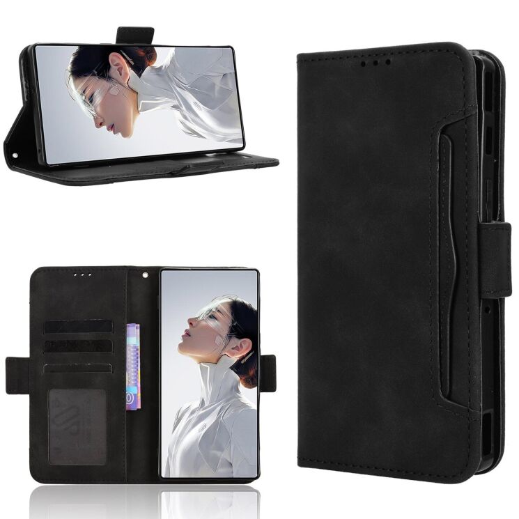 Чехол-книжка с карманами Deexe Wallet Stand для ZTE Nubia Red Magic 11 Air - Black (423107B) Чехол-книжка с карманами Deexe Wallet Stand для ZTE Nubia Red Magic 11 Air - Black: фото 7 из 16