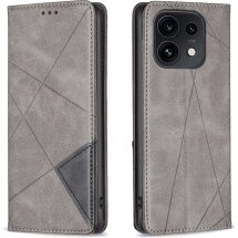 Чехол-книжка с карманами UniCase Geometric Pattern для OPPO Reno 16 / 16 Pro - Grey: фото 1 из 10