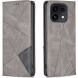 Чехол-книжка с карманами UniCase Geometric Pattern для OPPO Reno 16 / 16 Pro - Grey (413212H). Фото 1 из 10