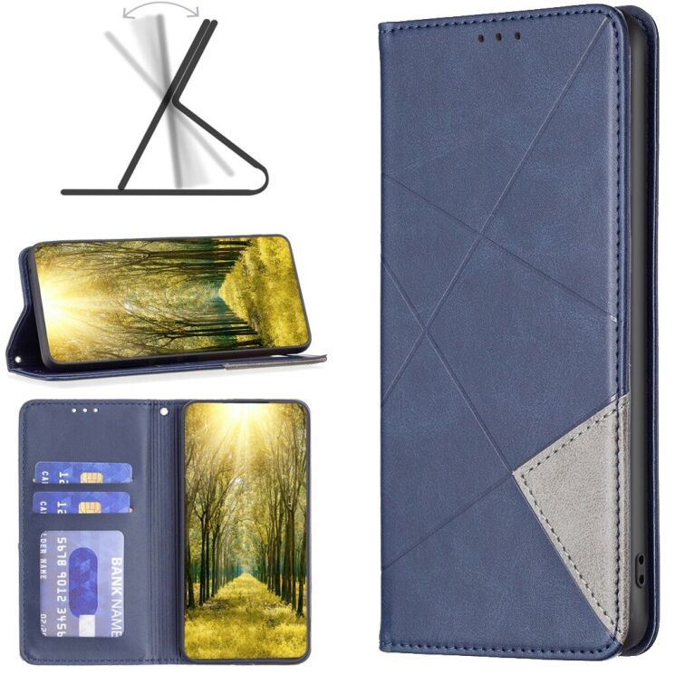 Чехол-книжка с карманами UniCase Geometric Pattern для Samsung Galaxy S26 Plus - Blue: фото 4 из 10