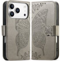 Чохол-книжка з малюнком UniCase Butterfly Pattern для iPhone 18 Pro / 17 Pro - Grey: фото 1 з 9