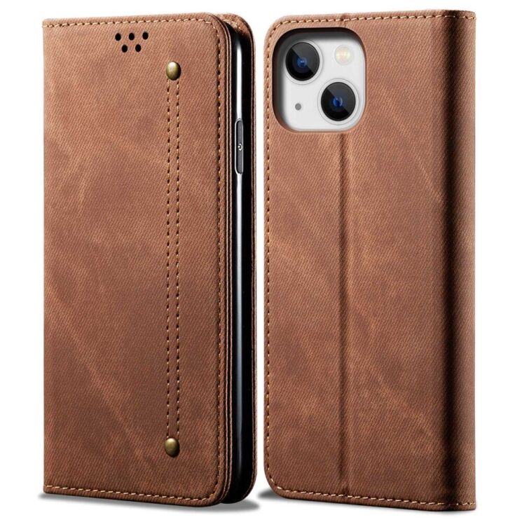 Чохол-книжка UniCase Jeans Wallet для Apple iPhone 14 - Coffee: фото 1 з 6