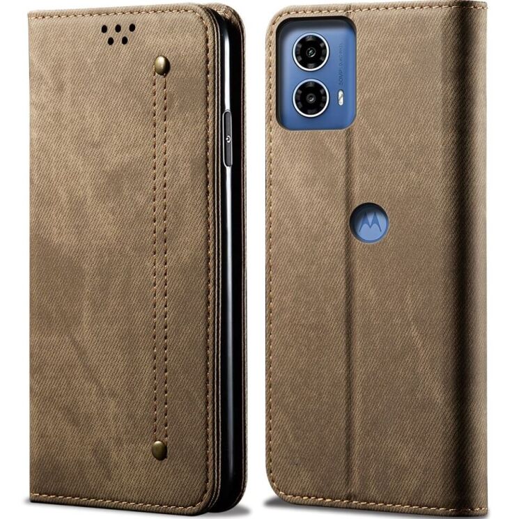 Чехол-книжка UniCase Jeans Wallet для Motorola Edge 50 Fusion - Khaki: фото 1 из 6