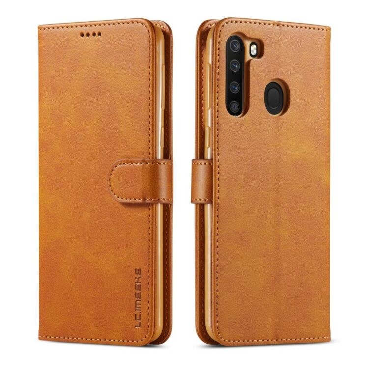 Чехол LC.IMEEKE Wallet Case для Samsung Galaxy A21 (A215) - Brown: фото 1 из 3