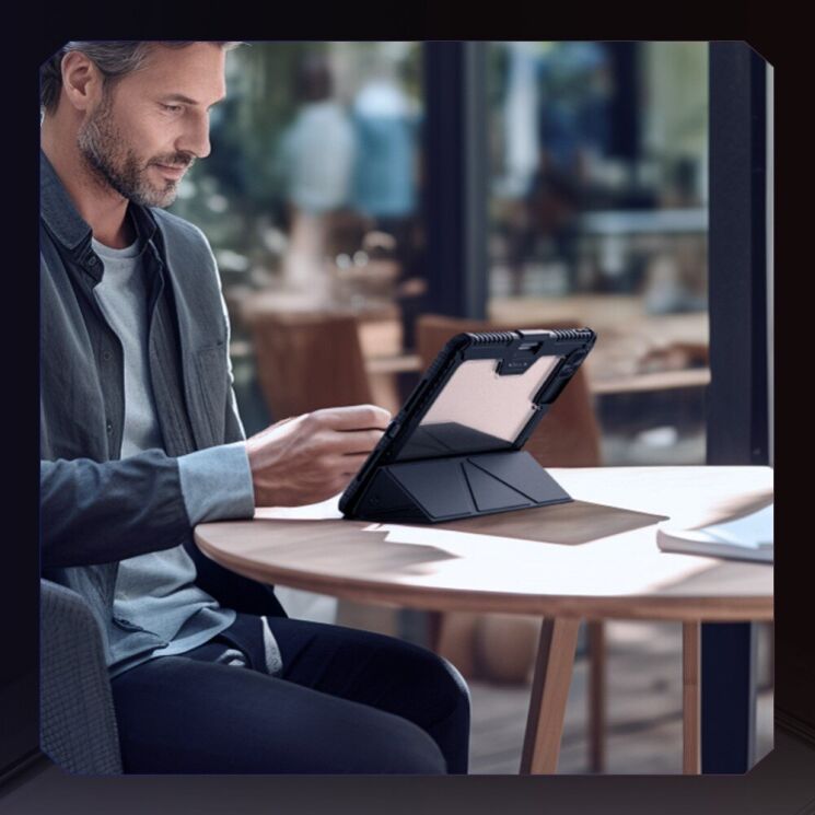 Чехол NILLKIN Bumper Leather Case Pro для Apple iPad Pro 11 (2024) - Blue: фото 21 из 21