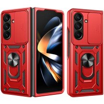 Чохол (PC+TPU) з підставкою Deexe Armor Shield (FF) для Samsung Galaxy Fold 8 Ultra - Red: фото 1 з 11