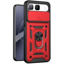 Чехол с защитой камеры Deexe Armor Shield для Infinix Hot 60i - Red: фото 1 из 9