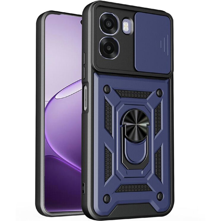 Чохол із захистом камери Deexe Armor Shield для OPPO A6x - Blue: фото 1 з 9