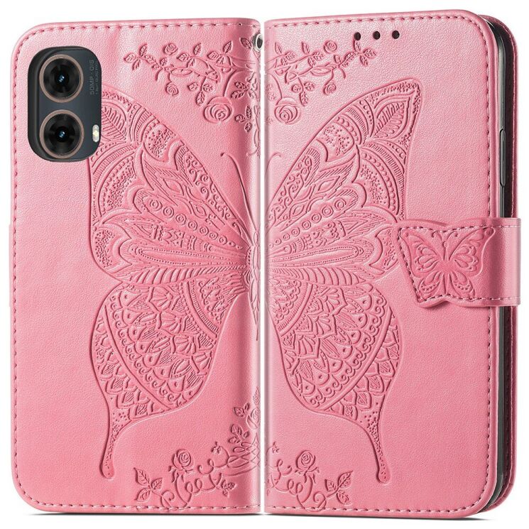 Чехол UniCase Butterfly Pattern для Motorola Moto G85 - Pink: фото 1 из 6