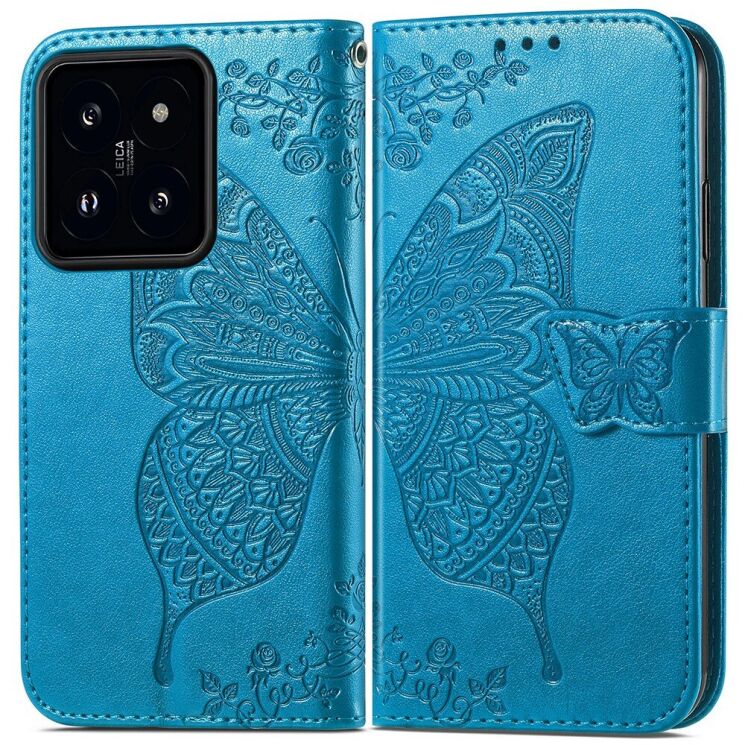 Чехол UniCase Butterfly Pattern для Xiaomi 14T - Blue: фото 1 из 5