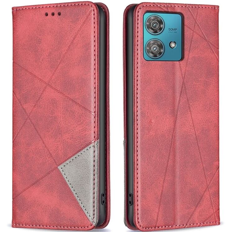 Чехол UniCase Geometric Pattern для Motorola Edge 40 Neo - Red: фото 1 из 6