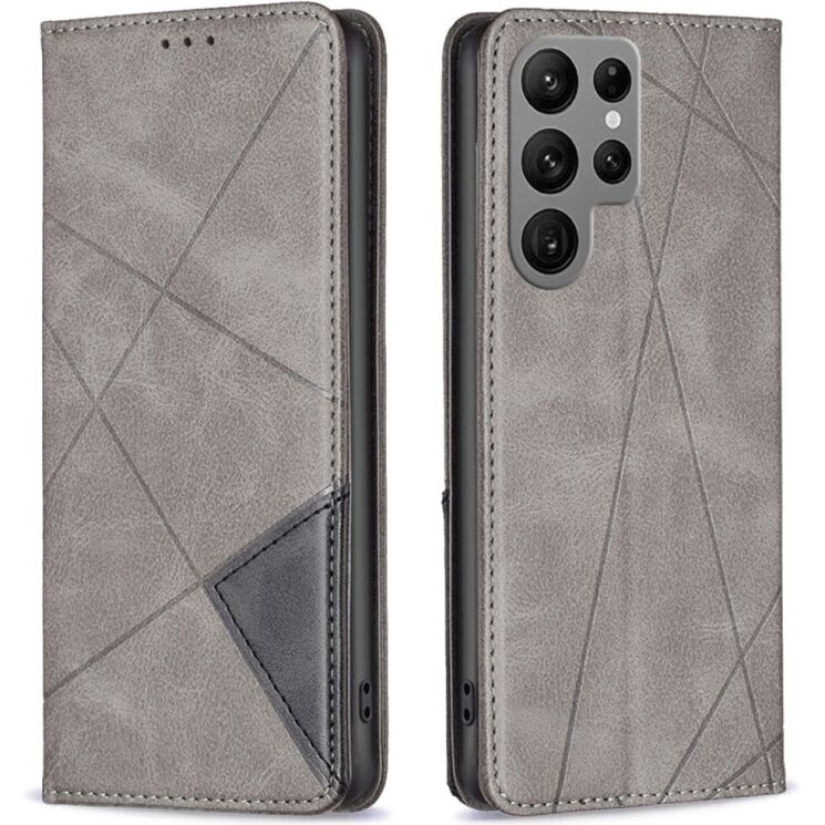Чехол UniCase Geometric Pattern для Samsung Galaxy S25 Ultra (S938) - Grey: фото 1 из 6