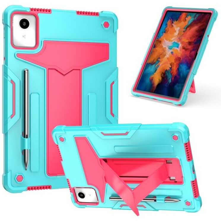 Чехол UniCase Hybrid Stand для Lenovo Tab M11 (TB330) - Mint Green / Rose: фото 1 из 5