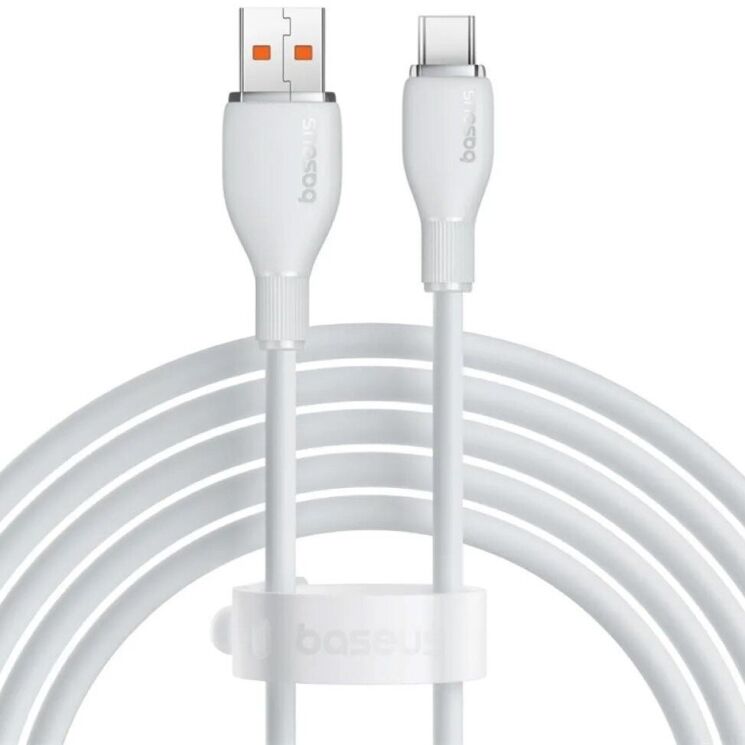 Кабель Baseus Pudding Series USB to Type-C (100W, 5A, 2m) P10355703221-01 - White: фото 1 з 23