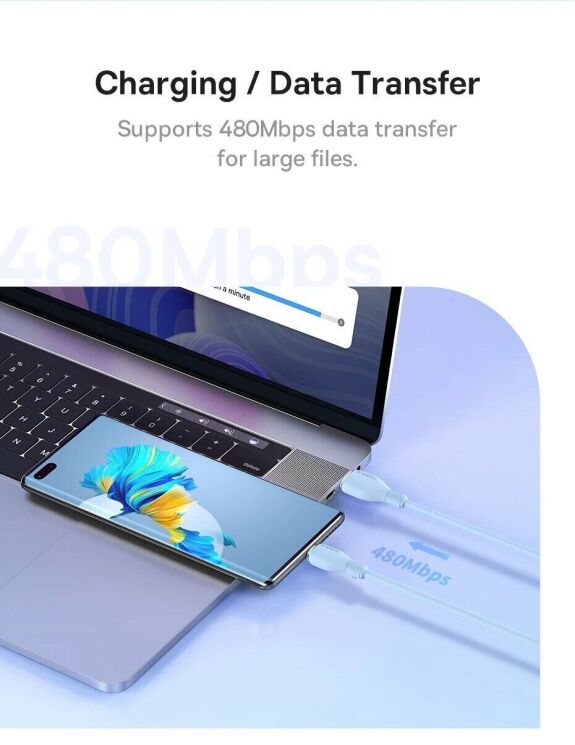 Кабель Baseus Pudding Series USB to Type-C (100W, 5A, 2m) P10355703221-01 - White: фото 17 з 23