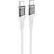 Кабель Hoco U111 Type-C to Type-C 60W (3A, 1.2 m) - Gray (896329H). Фото 1 из 6