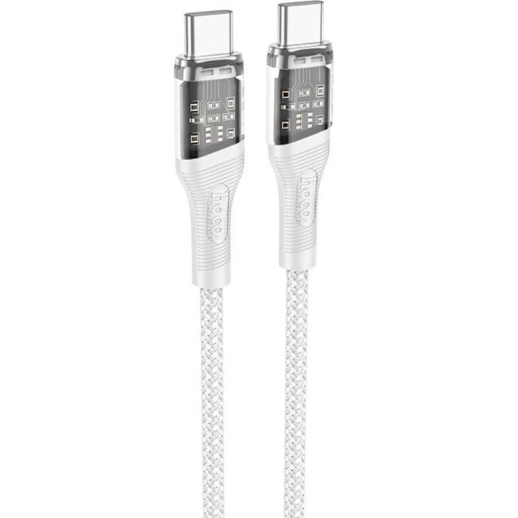 Кабель Hoco U111 Type-C to Type-C 60W (3A, 1.2 m) - Gray: фото 1 из 6