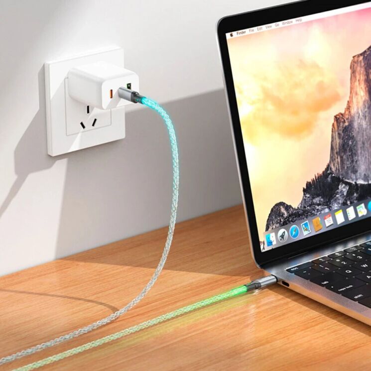 Кабель Hoco U112 Shine Type-C to Type-C (60W, 1m) - Gray: фото 5 з 5