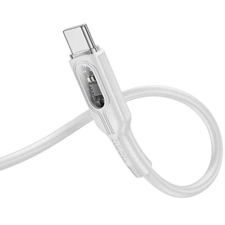Кабель Hoco U120 Transparent Explore Type-C to Type-C 60W (1.2m) - Gray: фото 3 з 6