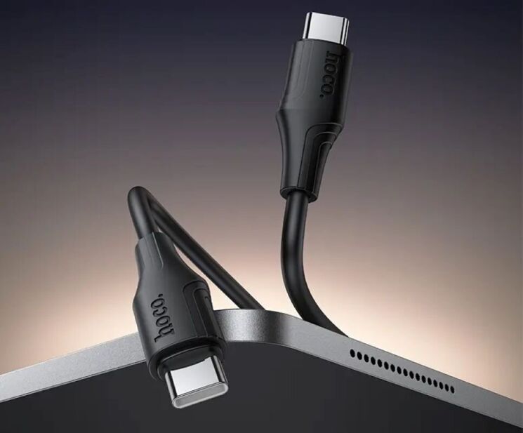 Кабель Hoco X124 Type-C to Type-C (60W, 3A, 1m) - White: фото 5 из 5