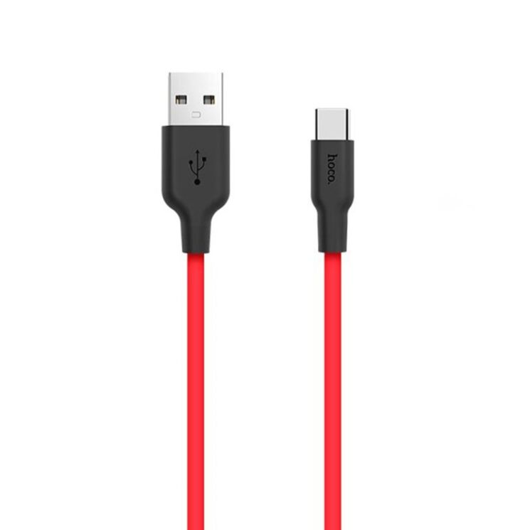 Кабель Hoco X21 Silicone USB to Type-C (1m) - Black / Red: фото 1 з 5