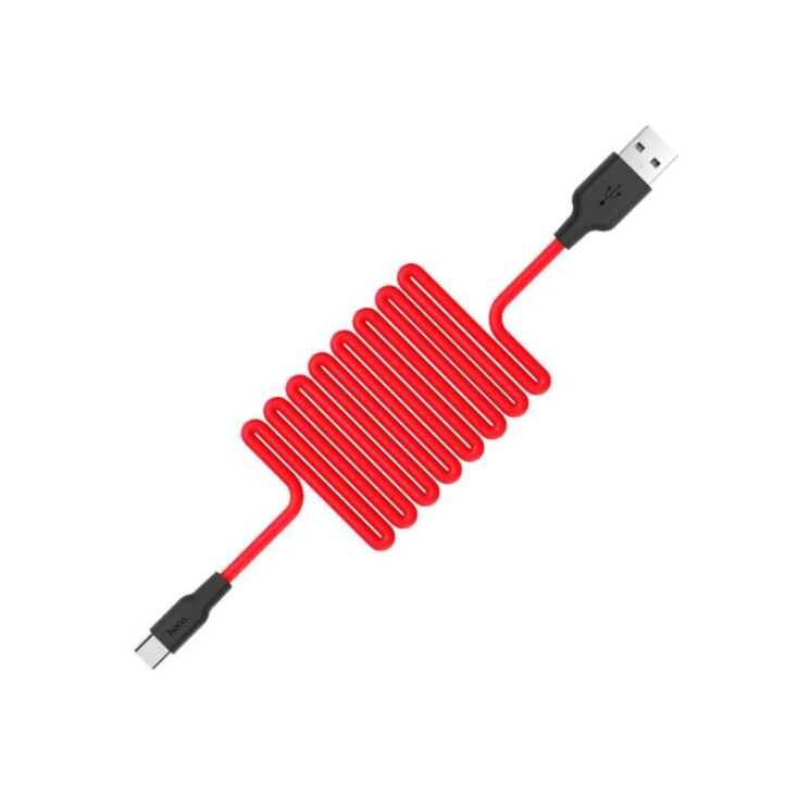 Кабель Hoco X21 Silicone USB to Type-C (1m) - Black / Red: фото 2 з 5