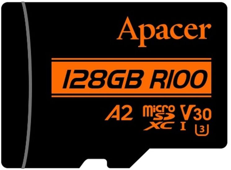 Карта памяти MicroSDXC Apacer 128GB UHS-I U3 V30 A2 + адаптер (AP128GMCSX10U8-R): фото 2 из 10
