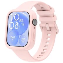 Комплект (чохол і ремінець) Deexe Silicone Set для Huawei Watch Fit 3 - Pink: фото 1 з 9