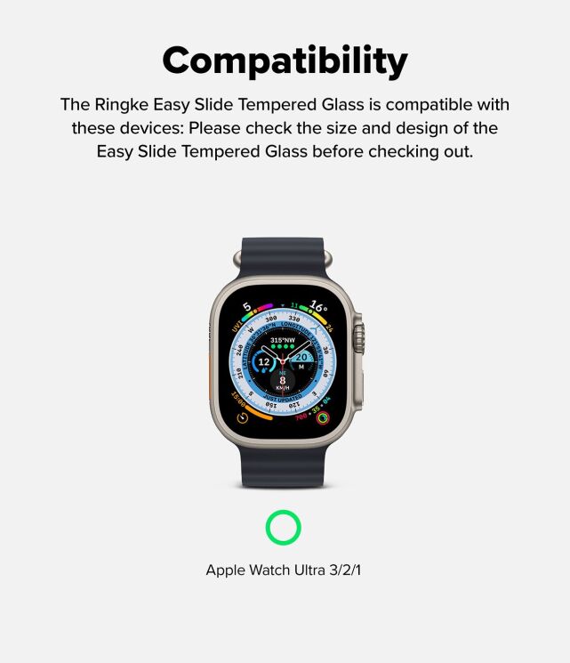 Комплект защитных стекол (2шт) Ringke Easy Slide Tempered Glass (FW) для Apple Watch Ultra 3 / Ultra 2 / Ultra (49mm) 8800274963887 (304652) Комплект защитных стекол (2шт) Ringke Easy Slide Tempered Glass (FW) для Apple Watch Ultra 3 / Ultra 2 / Ultra (49mm) 8800274963887: фото 3 из 15