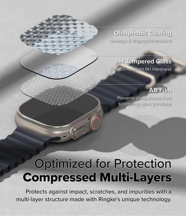 Комплект защитных стекол (2шт) Ringke Easy Slide Tempered Glass (FW) для Apple Watch Ultra 3 / Ultra 2 / Ultra (49mm) 8800274963887 (304652) Комплект защитных стекол (2шт) Ringke Easy Slide Tempered Glass (FW) для Apple Watch Ultra 3 / Ultra 2 / Ultra (49mm) 8800274963887: фото 10 из 15