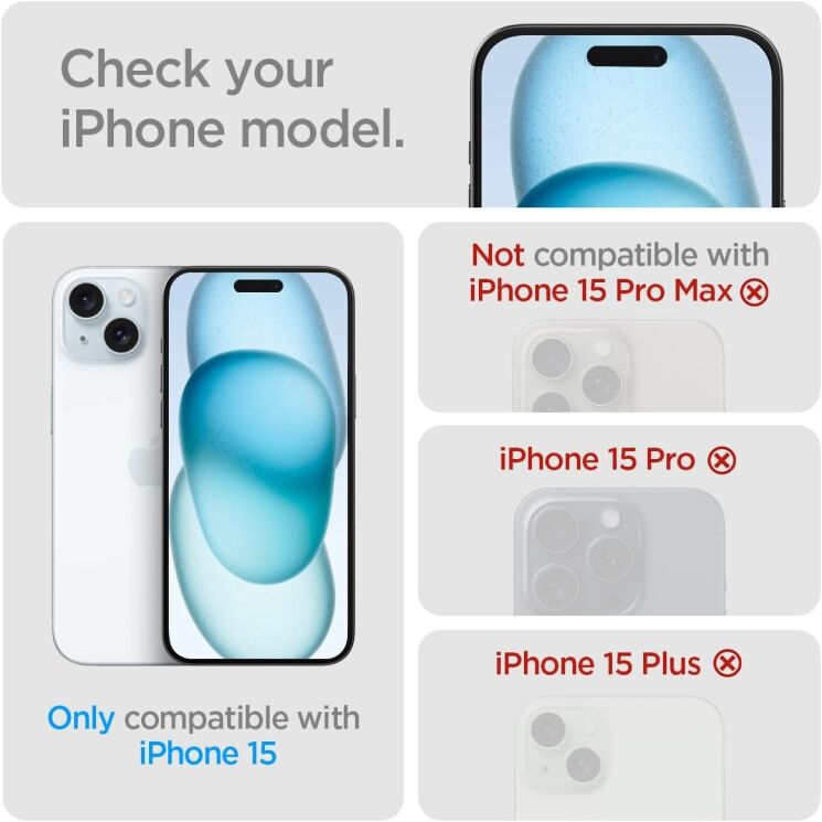 Комплект защитного стекла Spigen (SGP) GLAS.tR EZ Fit Sensor Protected для Apple iPhone 15: фото 5 из 11