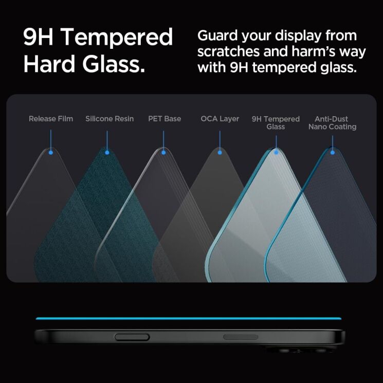 Комплект захисних стекол Spigen (SGP) GLAS.tR EZ Fit Sensor Protected для Apple iPhone 16 Pro: фото 11 з 14