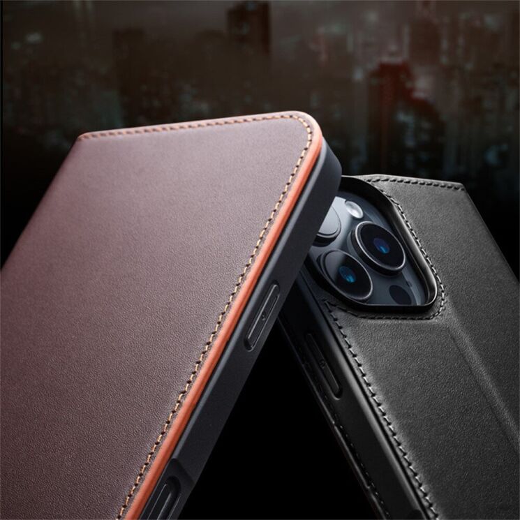 Кожаный чехол QIALINO Wallet Case для Apple iPhone 16 Pro Max - Black: фото 6 из 8