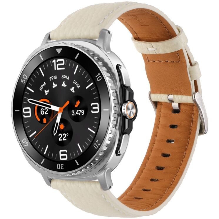 Кожаный ремешок Deexe Classic для Samsung Galaxy Watch 8 (40/44mm) / 8 Classic - Beige (384156E) Кожаный ремешок Deexe Classic для Samsung Galaxy Watch 8 (40/44mm) / 8 Classic - Beige: фото 2 из 5
