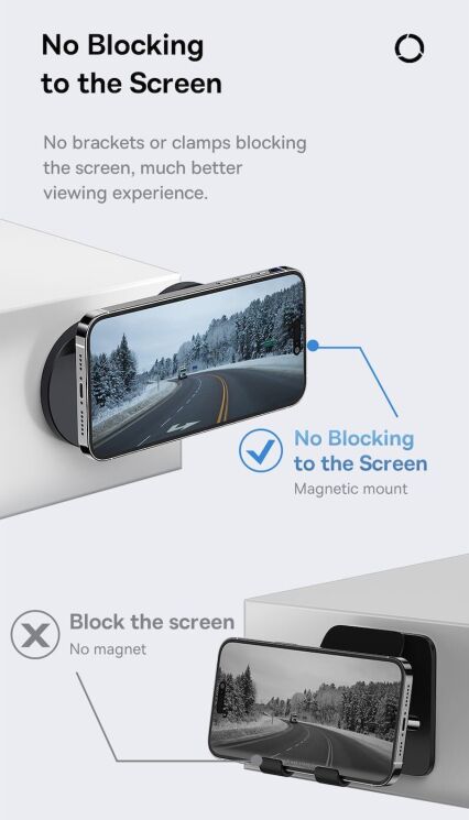 Магнитный держатель Baseus MagPro Phone Mount B10564101121-00 - Black: фото 14 из 18