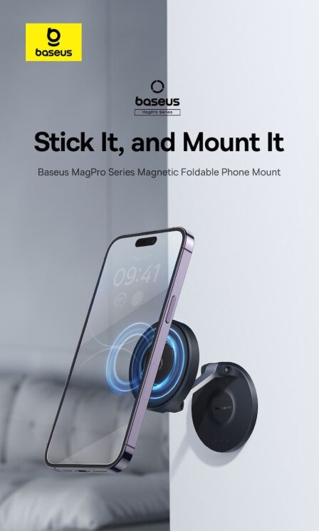 Магнитный держатель Baseus MagPro Phone Mount B10564101121-00 - Black: фото 6 из 18