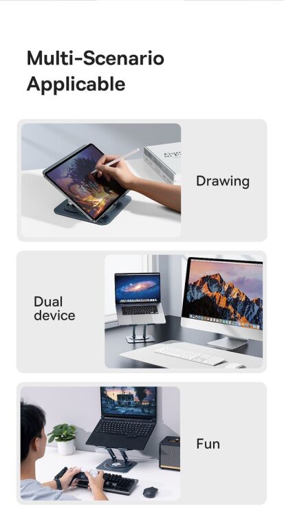 Підставка для ноутбуку Baseus UltraStable Pro (B10059900811-01) - Space Grey: фото 15 з 19