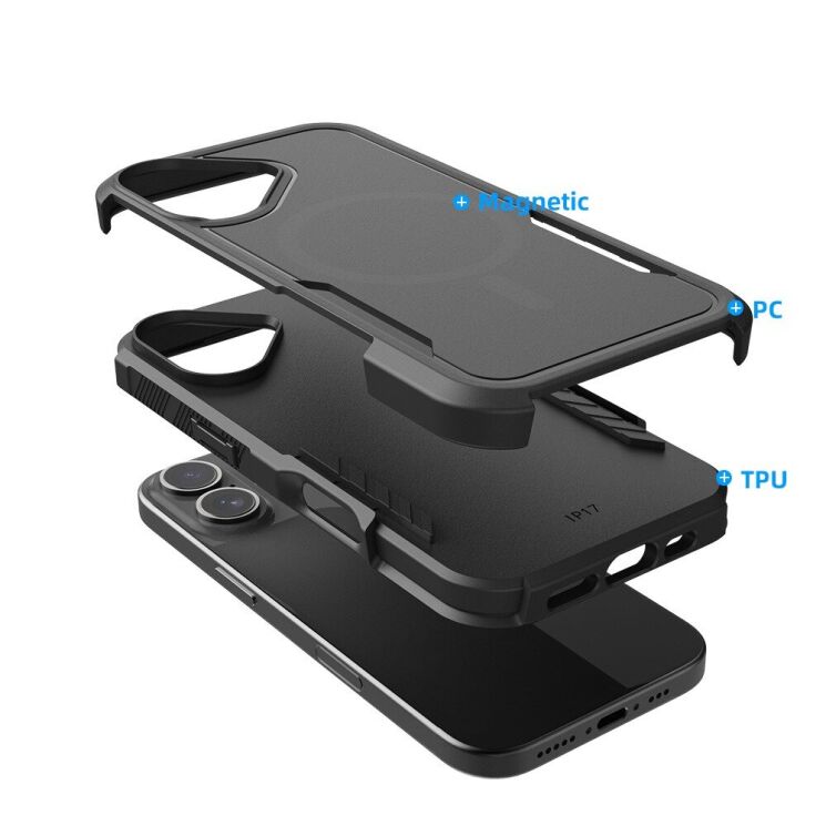 Противоударный чехол Reframe Hybrid MagSafe для iPhone 17 - Black: фото 4 из 6