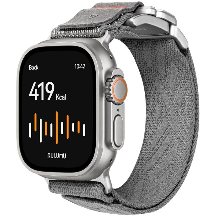 Ремешок AULUMU C03 Titanium Mag Buckle Quick-Release Band для Apple Watch 46 / 45 / 44 / SE 44 / 42 (Series 1-3) / Ultra (Gen 1-4) - Silver: фото 1 из 13