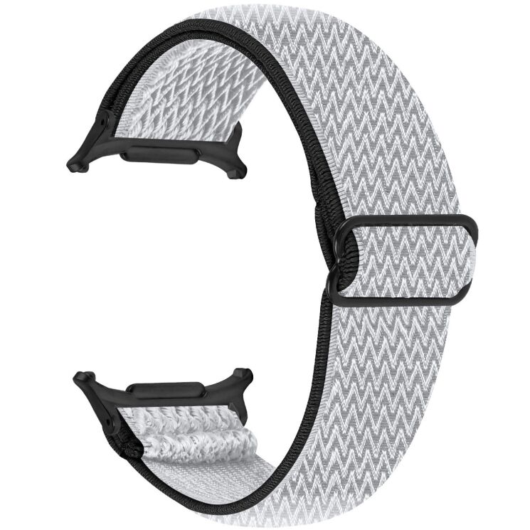 Ремешок Deexe Braided Strap для Samsung Galaxy Watch 8 (40/44mm) / 8 Classic / Ultra (2025) - Black / White: фото 1 из 6