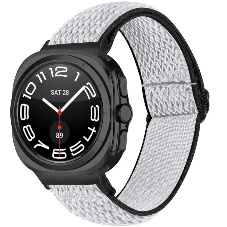 Ремешок Deexe Braided Strap для Samsung Galaxy Watch 8 (40/44mm) / 8 Classic / Ultra (2025) - Black / White: фото 2 из 6
